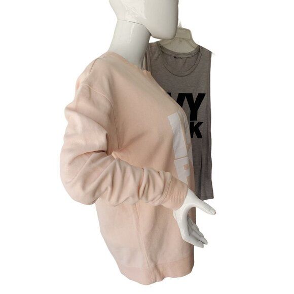 Ivy Park Logo Pink Sweatshirt Gray Logo Sleeveless Tee Womens Medium Small 2 Pc - Picture 6 of 7